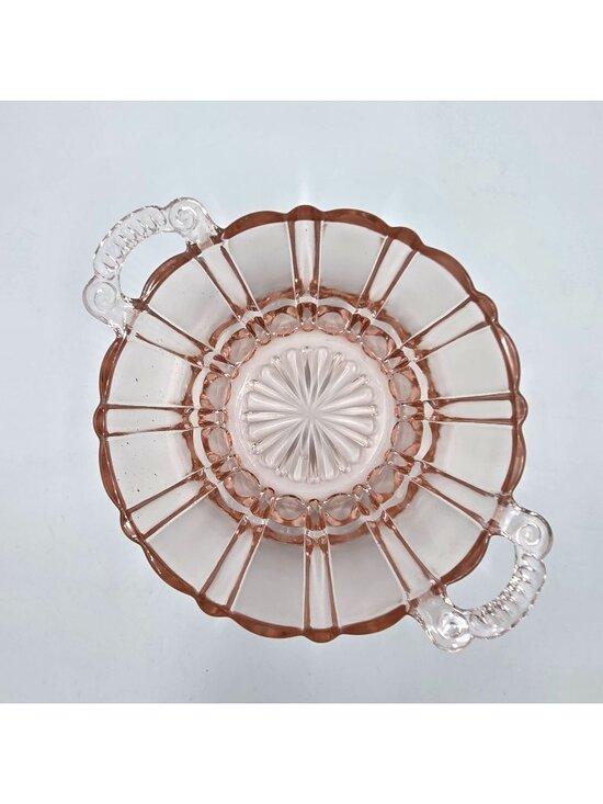 Anchor Hocking Other - Anchor Hocking Old Café Pink Ridged Candy Bowl